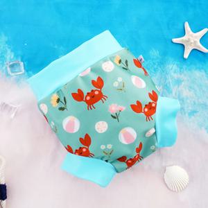 해피플루트 1개 아기 방수 수영 기저귀 신생아용 하이웨이스트 수영 기저귀 세탁 가능 재사용 가능한 아기 수영복 천 기저귀
