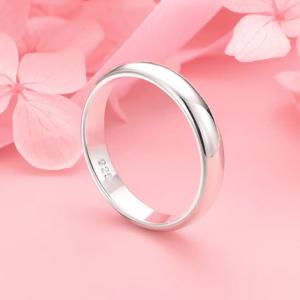 패션 여성을 위한 925 스털링 실버 심플 폴리시드 링 매력적인 웨딩 파티 선물 주얼리