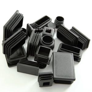 검정색 사각형 플라스틱 블랭킹 엔드 캡 10x10mm~100x100mm 사각 튜브 내부 플러그 가구 다리 튜브 파이프 인서트 플러그