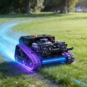 맞춤형 원격 조종 자주식 경사면 잔디깎이, 로봇 잔디깎이 산악 잡초 제거 플레일형 잔디깎이