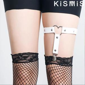 1PC 여성 PU 가죽 가터 벨트 탄성 하트 허벅지 스트랩 펑크 고딕 하라주쿠 액세서리 패션 레그 하네스