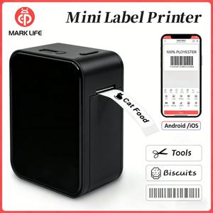 Marklife P15 라벨 프린터 미니 휴대용 프린터 잉크 자체 접착 스티커 프린터 사무실/주방/학교/가격/태그/스티커용