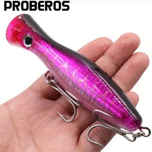 PROBEROS 1pc 13cm 43g 포퍼 낚시 미끼 2 개의 트레블 후크가있는 하드 인공 미끼 잉어 낚시 미끼 Wobbler,Luya 미끼