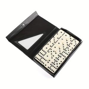 레드/블랙 28PCS 더블 식스 도미노 세트 엔터테인먼트 레저 여행 재미 테이블 게임 도미노 장난감 어린이 퍼즐 장난감 선물