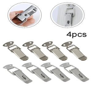 4개입 도어 래치 7.2*2.7cm 냉간 압연 강철 캐비닛 스프링 캐치 박스 핸들 토글 락 클램프 걸쇠 덕빌 버클