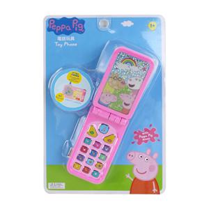 Peppa Pig 시뮬레이션 접이식 휴대 전화 장난감 어린이 조기 교육 유아 놀이 집 에뮬레이션 사운드 라이트 음악 어린이 선물