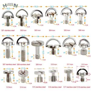 D링 카메라 마운트 나사 퀵릴리즈 플레이트 어댑터 나사, 삼각대 모노포드 볼헤드 Dslr 사진 고정, 1/4 인치