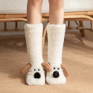 새 개 눈 양말 바닥 양말 만화 성인 수면 양말 WinterSocks 다리 커버 카펫 슬리퍼 양말 커플 양말 크리스마스 Gif