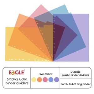 EAGLE 바인더 인덱스 디바이더 루스리프 노트용 A4 크기 인덱스 페이지 문구 북마크 학교 사무용품