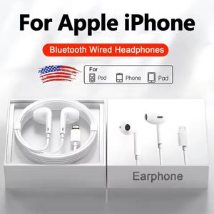 Apple iPhone 16 15 14 13 11 12 Pro Max Plus 이어폰 라이트닝 3.5MM 유선 블루투스 이어폰 액세서리 용 기존 헤드폰