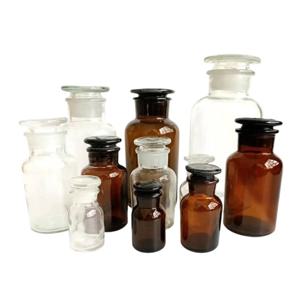 60/125/250/500/1000/2500ml 투명/갈색 유리병 넓은 입구 시약병 실험실 실험용