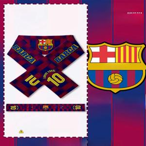 따뜻함과 지지력: 남녀공용 바르셀로나 축구 스카프 넥워머 10번 팬 응원 스카프 숄 (남성 및 여성용)