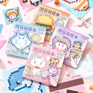 DIY 픽셀 펄러 비즈 스티커 북 창의적인 픽셀 저널 용품 핸드북 재료 스티커 픽셀 스토리 비즈 풍경 스티커