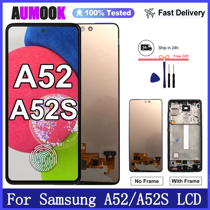 삼성 갤럭시 A52 4G/5G용 새로운 AMOLED 디스플레이, 삼성 A52S 5G LCD 디스플레이 교체용 LCD 디스플레이 터치 스크린 디지타이저