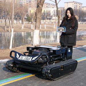 경치 좋은 지역 녹화를 위한 맞춤형 원격 조종 잔디깎이 기계, 전지형 캐터필러 트랙 및 제로 로테이션 기능 탑재