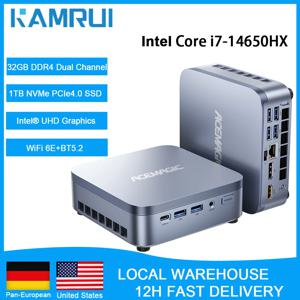 KAMRUI 미니 PC 인텔 코어 i7-14650HX 최대 5.2GHz 32GB DDR4 듀얼 채널 1TB NVMe PCIe SSD Wifi6E 4K@60Hz 마이크로 데스크탑 컴퓨터