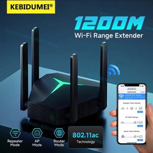 케비두메이 AC1200 무선 와이파이 리피터 부스터 2.4/5G 와이파이 신호 증폭기 확장기 라우터 가정용 네트워크 와이파이 리피터