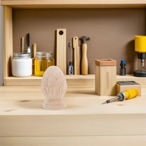 2개 나무 조각 계단 기둥 장식용 마감되지 않은 파인애플 모양 장식품 가구 장식용 뚜껑 가정용 난간대 교체 캡