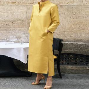 포멀 스트레이트 스탠드 칼라 통근 드레스 패션 프린트 밀크 실크 레깅스 여름 2019 노브랜드 등록 상표 없음