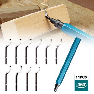 버링 제거 도구 세트 10개 HSS 스틸 회전 블레이드 금속 손잡이 금속 레진 PVC 파이프 구리 플라스틱 버 제거 도구