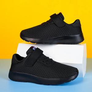 소년 통기성 운동화 경량 소녀 운동화 계절 야외 어린이 블랙 메쉬 통기성 캐주얼 신발