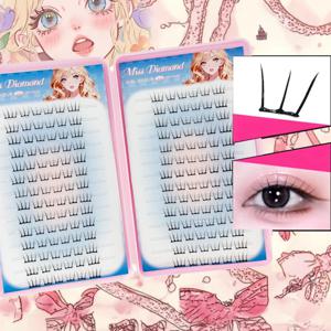 대용량 한국 스타일 속눈썹 클러스터 촘촘한 만화 인공 속눈썹 소녀들을 위한 완벽한 메이크업 도구로 눈을 크게 만들어줍니다