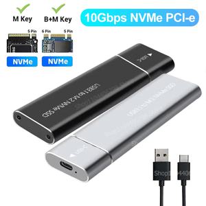 M2 SSD 케이스 M.2 NVMe SATA SSD 외장 케이스 어댑터 10Gbps USB 3.1 타입 C 듀얼 프로토콜 외장 케이스 M 및 B&M 키 지원