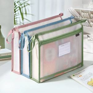 이중 레이어 A4 EVA 파일 가방, 학교 사무실용 방수 지퍼 파우치, 대용량 문서 정리함, 숙제 보관함