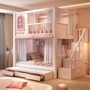 심플한 장식의 어린이 침대, 캐노피 수납, 럭셔스 스타일, 여자아이들을 위한 디자인, 싱글 맞춤형 어린이 침대, 가구, 홈