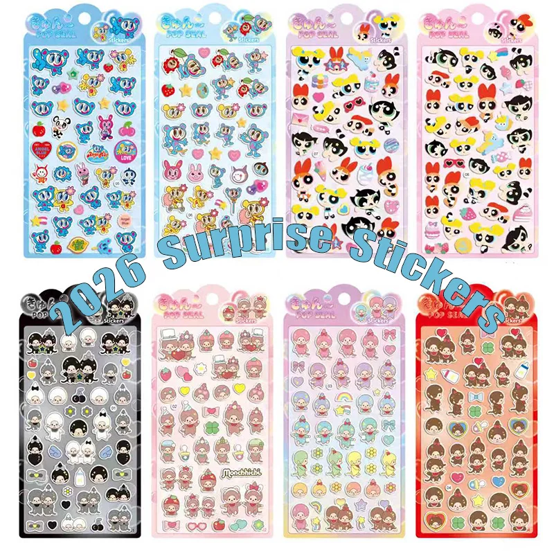 어린이를위한 4/40Pcs 소녀 3D 스티커 일본 만화 크리스탈 팝 씰 장식 주변 스티커 노트북 전화 DIY 장난감 선물