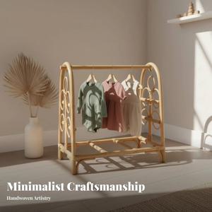 아치형 라탄 옷걸이, 독립형 옷걸이 스탠드, 수공예 미니멀리스트 디자인 (부모님을 위한)