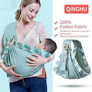 베이비 랩 신생아 슬링 이중 용도 유아 수유 커버 캐리어 메쉬 원단 모유 수유 캐리어 최대 130파운드(0-36M)