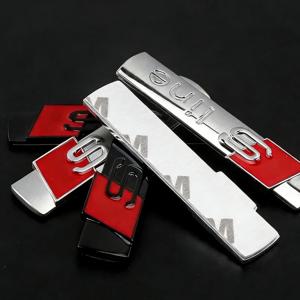 2개입 3D 메탈 S 라인 로고 엠블럼 배지 스티커 (아우디 A3 A4 A5 A6 Q3 Q5 Q7 TT RS 차량 측면 펜더 트렁크 장식 액세서리)