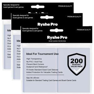 200-1000개 TCG 카드 슬리브 64×89mm 투명 페니 이너 슬리브 PKM MTG 아우터 슬리브 TCG 카드 게임용 더블 슬리빙