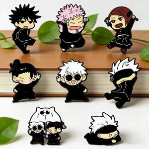 8pcs Itadori Yuji 에나멜 핀 세트 만화 캐릭터 브로치 의류 배낭 기념품 선물을위한 크리 에이 티브 금속 배지 쥬얼리