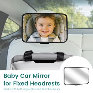 아기 카시트 거울, 유아용 깨지지 않는 안전 모니터, 미끄럼 방지 스트랩이 있는 자동차 헤드레스트용 범용형