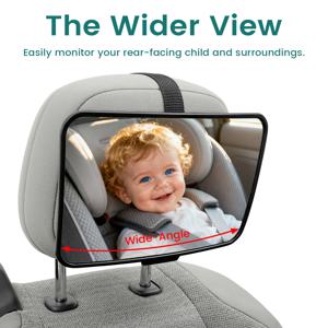 광각 내충격 아기 카시트 거울, 뒷좌석 유아 안전 모니터(퀵 릴리즈 버클 포함), 범용 사이즈