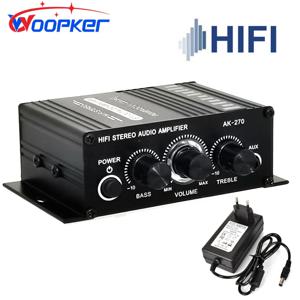 AK-270 HIFI 증폭기 채널 2.0 홈 시어터 사운드 시스템용 스테레오 오디오 사운드 앰프 베이스 트레블