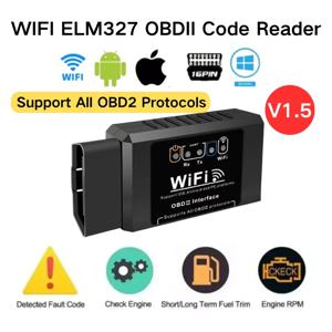 WiFi ELM327 obd2 코드 리더 스캐너 v1.5 자동차 진단 도구 안드로이드/ios/pc 16pin 커넥터에 대한 엔진 오류 감지기 확인