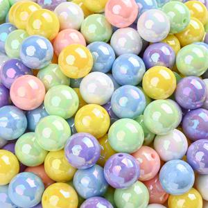 50개 16mm 아크릴 원형 비즈 6가지 색상 루즈 스페이서 비즈 아기용 식품 등급 고무젖꼭지 체인 제작용 보석 목걸이