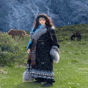 새로운 여성 티베트 의상 전통 티베트 가운 소수민족 사진 의류 무대 공연 한푸 스타일