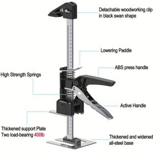 2 PCS 노동 절약 팔 도구-15.5 인치 휴대용 높이 조절 리프트 잭, 마른 벽에서 나온, 타일 Locat 용 정밀 클램핑 핸드 장치