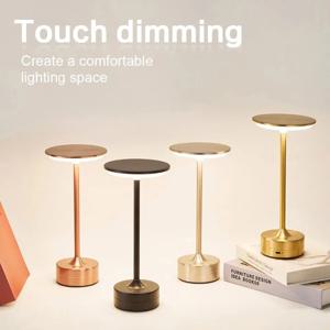 LED 테이블 램프 터치 센서 데스크탑 야간 조명 USB 충전식 휴대용 침실 독서 램프 장식 조명