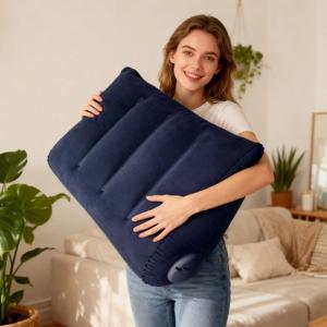 삼각형 여행 베개, 풍선형 사무실 목/허리 지지 베개, 두꺼운 플로킹 다리 받침대, 항공 여행용