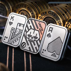 스트레스 해소 푸시 카드 메탈 핑거팁 EDC 포커 A K 킹 자이로 장난감 사무실 성인용 불안 완화 피젯 파파 코인