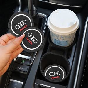 1/2개 PVC 자동차 컵홀더 논슬립 매트 물컵 패드 아우디 A1 A2 A3 A4 A5 A6 A7 A8 Q1 Q2 Q3 Q4 Q5 Q6 Q7 Q8 TT R용