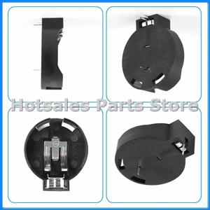 2개 CR2450 코인 셀 버튼 배터리 소켓 홀더 케이스 2핀 블랙-A25R