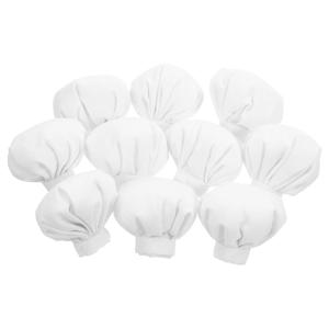 10Pcs 작은 요리사 모자 DIY 프로젝트를 위한 흰색 패브릭 미니 모자 작은 동물 피규어 및 병뚜껑 장식에 이상적