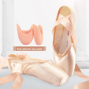 판매 새틴 발레 Pointe 신발 전문 여자 숙녀 발레리나 댄스 신발 리본