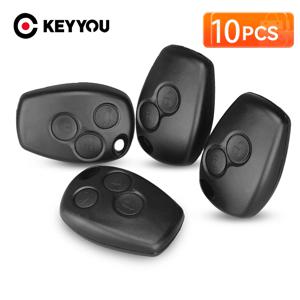 KEYYOU 10 개/몫 블레이드 2 버튼없이 Renault Dacia Modus Clio 3 Twingo Kangoo 2 용 원격 자동차 키 쉘 Fob 커버 케이스